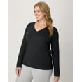 thumbnail image 6 of Women's Hanes® Originals Long Sleeve Tee Color: Ebony Size: MEDIUM, 6 of 7