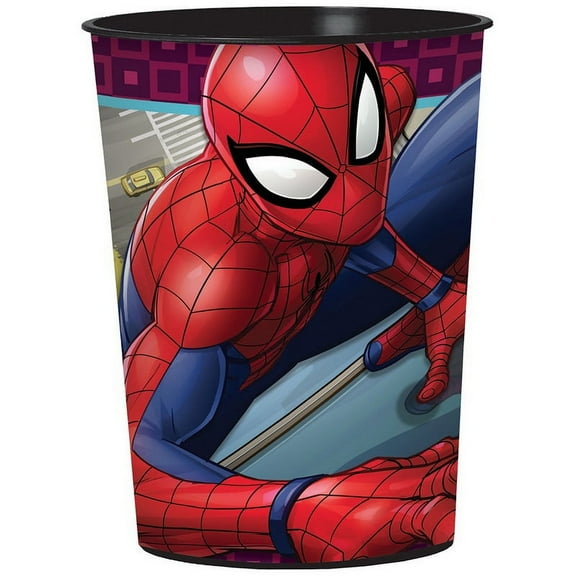Amscan Spiderman Webbed Wonder BPA Free Favor Cup, 16 oz
