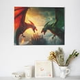 thumbnail image 6 of Balery Castle Red Green Sky Dragon Pattern Canvas Decorative Picture – 30x40in Premium Wall Art, Modern Canvas Print for Home Decor（Horizontal）, 6 of 6