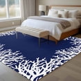 thumbnail image 4 of 6'x9' Area Rugs, Coastal Coral Indoor Outdoor Area Rug for Living Room Bedroom, Navy Blue Ocean Marine Nautical Beach Washable Bathroom Rugs Kitchen Floor Carpet Mats Home Decor Aesthetic, 4 of 8
