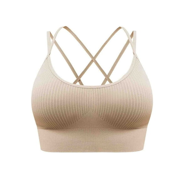 Tumotour Soutien-gorge de Sport pour Femmes Sans Armatures à Dos Croisé Rehausseur Sans Coutures Doux à Maintien Élevé Soutien-Gorge d'Entraînement Couvrance Totale Soutien Confort Soutien-Gorge de Tous les Jours pour Course Mise en Forme Vie Quotidienne Yoga Détente