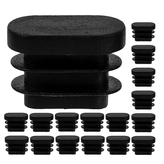 Black Plastic Replacement Feet for Chair Legs with PE Material 30pcs Oval Furniture Caps