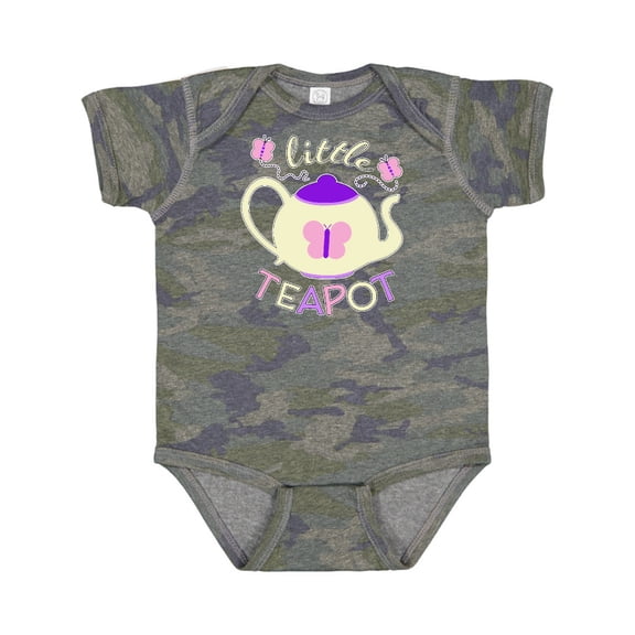 Inktastic Little Teapot Cute Teapot with Butterflies Boys or Girls Baby Bodysuit