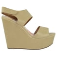 thumbnail image 2 of Delicious Women Wedge Shoes Open Toe Platform Strap Sandals SAPHIRE-S Beige Nude Camel 9, 2 of 2