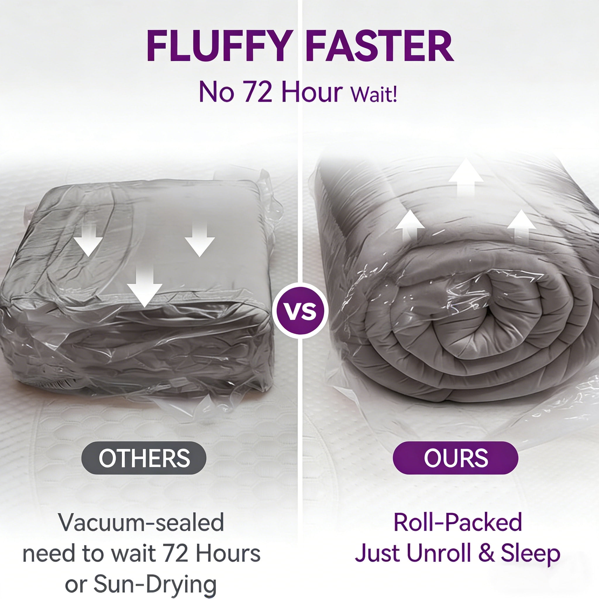BDEUS Queen Size Dual Layer 5 inch Memory Foam Mattress Topper, 2 inch Gel Memory Foam and 3 inch Cooling Pillow Top Mattress Pad Cover for Back Pain,Gray