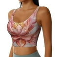 thumbnail image 2 of Rateoe Pink Lotus Print Womens' Sports Bras Scoop Neck Sports Vest- Padded U Back Seamless High Impact Support-Large, 2 of 8