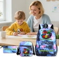 thumbnail image 2 of MVRLSH Clearance! Geometry Themed 3 Piece Backpack Set Large School Bag Lunch Tote And Pencil Case With Design Easy To Assemble Ideal For And Students, 2 of 5