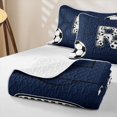 thumbnail image 4 of Feelyou Sport Soccer Letter R Twin Quilt Set for Boys, Blue Stripe Abstract Twin Coverlet Set, 2-Piece, 4 of 7