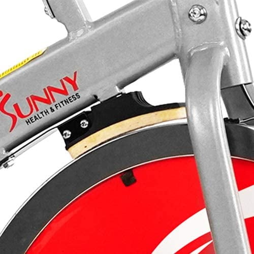 Sunny health & fitness indoor exercise stationary bike with digital monitor and online 22 lb chromed flywheel