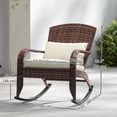 thumbnail image 3 of Outsunny Outdoor Wicker Adirondack Rocking Chair with Seat Cushion Pillow, 3 of 10
