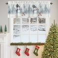 thumbnail image 4 of Rod Pocket Window Valances Merry Xmas Winter Snowman Pine Tree Short Kitchen Curtains Golden Snowflakes Seamless Window Treatment Drapes for Bedroom Bathroom Living Room 54x18In,1 Panel, 4 of 7