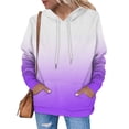 thumbnail image 2 of UAMVSH Oversized Hooded Sweatshirts for Women Loose Fit Gradient Color Long Sleeve Hoodie Casual Drawstring Workout Pullover Top with Pockets(X-Large,Purple 2), 2 of 5