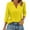 Yellow, variant on Yubnlvae Women's 3/4 Sleeve V-Neck Blouse - Business Casual Button-Down Shirt, Lightweight Work Office Top (XS-XXXL, 7 Colors) (Khaki | XL)