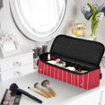 thumbnail image 3 of Hair Tools Storage with Heat Resistant Mat- White Vertical Stripes Printed Curling Iron Travel Bag/Flat Iron Case for Women, 3 of 8