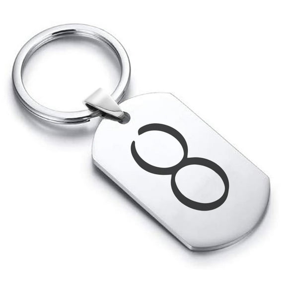 Stainless Steel Bismuth Alchemy Symbol Dog Tag Keychain Circle Ring