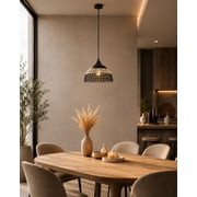 Matt Black Crystal Hanging Hemisphere Light, Ceiling Light, Nordic E27 Pendant