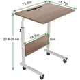 thumbnail image 3 of SogesPower 23.6" C ShapedSide Table with Wheels, Portable Mobile  End Table for Living Room, Bed Room and Home Office- Oak, 3 of 7