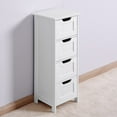 thumbnail image 5 of Narrow Bathroom Floor Cabinet, Small Bathroom Storage Cabinet with 4 Drawers, Freestanding Bathroom Cabinet Organizer for Bathroom, Laundry, Living Room (White, 11.8"L x 11.8"W x 32.5"H), 5 of 8