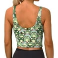thumbnail image 3 of Naloa Cute Frog Sports Bras for Women, High Support Bra with Removable Pads, Comfortable - Small, 3 of 9