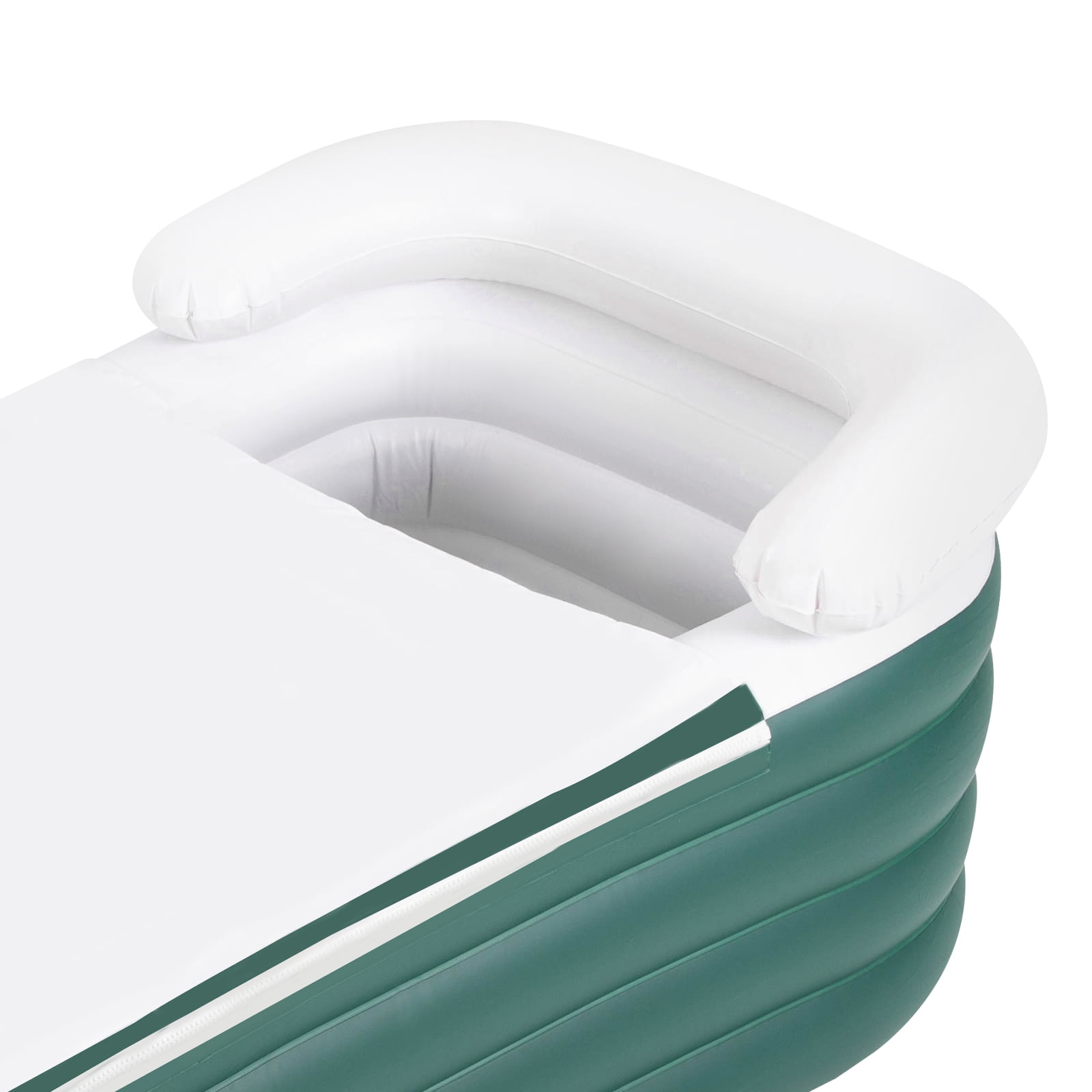 4-Layer Inflatable Bathtub, Portable Freestanding Standing Bathtub with Cup Holder, Drainage Pipe, and Electric Air Pump for Adult Spa