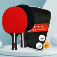 thumbnail image 2 of Table Tennis Racket 2 Rackets & 3 Balls Table Tennis Paddles Professional Ping Pong Paddle with Bag for Beginners Training Game Short handle, 2 of 5