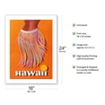 thumbnail image 2 of Hawaii - Hula Skirt - Vintage Airline Travel Poster c.1960s - Bamboo Fine Art 290gsm Paper Print (Unframed) 18x24in, 2 of 4