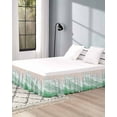 thumbnail image 5 of Green Coastal Wave Wrap Around Bed Skirts for Queen Bed 18" Drop, Bed Skirt with Adjustable Elastic Belt Dust Ruffle Bed Valance for Bedroom Hotel Luxury Summer Modern Ocean Beach Bed Frame Cover, 5 of 7