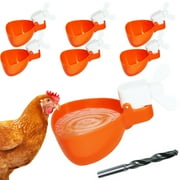 LANNEY Chicken Waterer, 6 Pack Large Automatic Chicken Water Cups, Chicken Water Feeder for Duck Quail Turkey Rabbit Bunny Geese Chicks Birds, Poultry Feeder Drinking Bowl Kit for Clean Watering