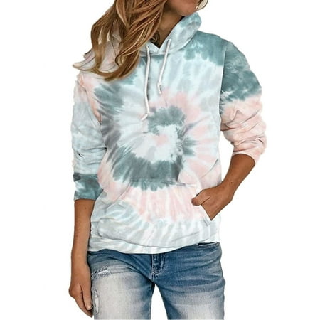 Women's Casual Print Hoodie Fashion Tops Winter Wool Pullover Sweatshirt