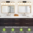 thumbnail image 5 of Deyidn 6-Light Modern Vanity Light, Black and Gold Bathroom Light Fixture with Milk White Glass Globes, 45 Inch Bathroom Wall Sconce for Mirror, 5 of 11