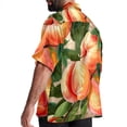 thumbnail image 3 of Peach Men's Short Sleeve Button Down Beach Shirts, Casual Printed Summer Unisex Tops, 3 of 6