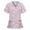 Pink, variant on ZVNAΖH Scrub Tops for Women Short Sleeve V-Neck Stretch Holiday Scrub Shirt Cute Animal Print Nursing Workwear with 2 Pockets