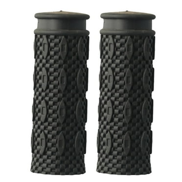Bike Handlebar Grips,Short Texture Bicycle Handlebar Grips Black Rubber Bike Grips Fit Many Standard Bikes 2PCS 85MM Length