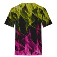 thumbnail image 3 of Qiopertar Haut à Manches Courtes Col Rond Imprimé Flamme pour Femmes, Grandes Économies de Vacances! Offres de la Semaine Liquidation, 3 of 4