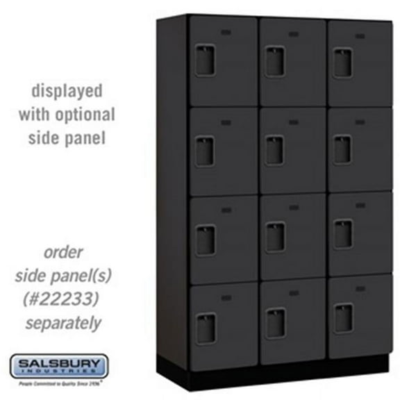 Salsbury 15 in. Four Tier Designer Wood Locker - Mahogany - 3 x 6 ft. x 24 in.