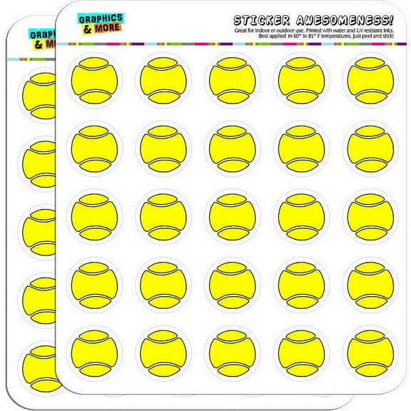Cartoon Tennis Ball 50 1" Planner Calendar Scrapbooking Crafting Stickers