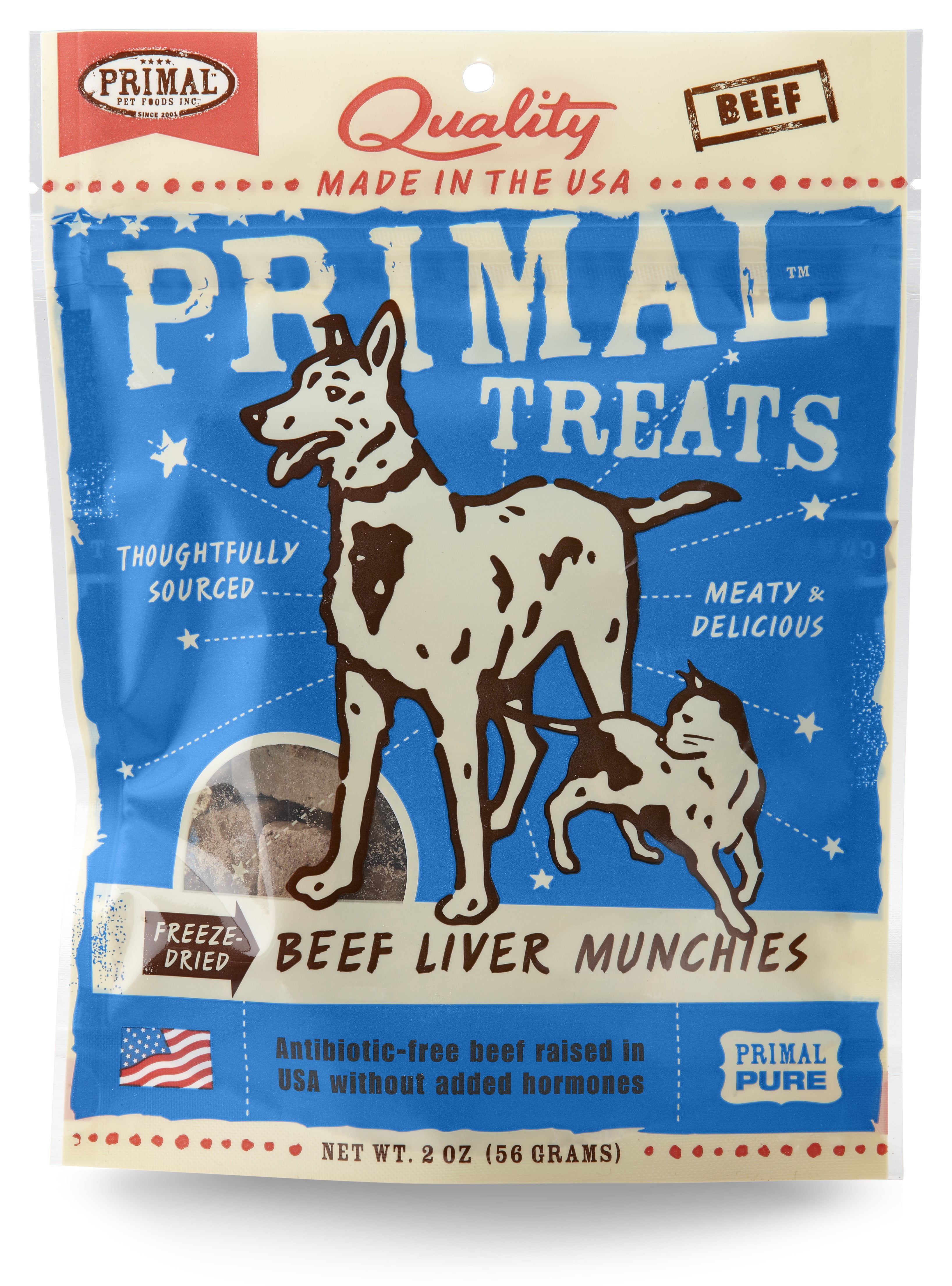 Primal Pet Foods Beef Liver Munchies FreezeDried Dog & Cat Treats, 2