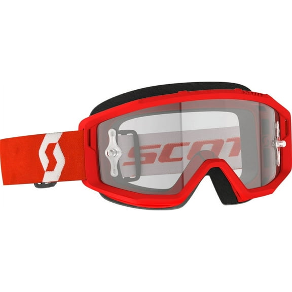 Scott Primal Clear MX Offroad Goggles Red/White w/Clear Lens
