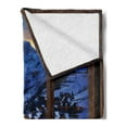 thumbnail image 2 of Landscape Soft Flannel Fleece Throw Blanket, Winter Season in a Rural Town Cottages Snowy Weather Illustration Scenic View, Cozy Plush for Indoor and Outdoor Use, 70" x 90", Multicolor, by Ambesonne, 2 of 5