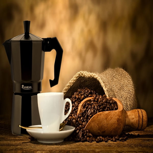 bonVIVO Intenca Stovetop Espresso Maker, Italian Espresso Coffee Maker, Stainless Steel Espresso