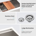 thumbnail image 4 of Double Bowl(60/40) Farmhouse Sink Workstation - 33 Inch Kitchen Sink Stainless Steel 16 gauge Apron Front Kitchen Sink, 4 of 8
