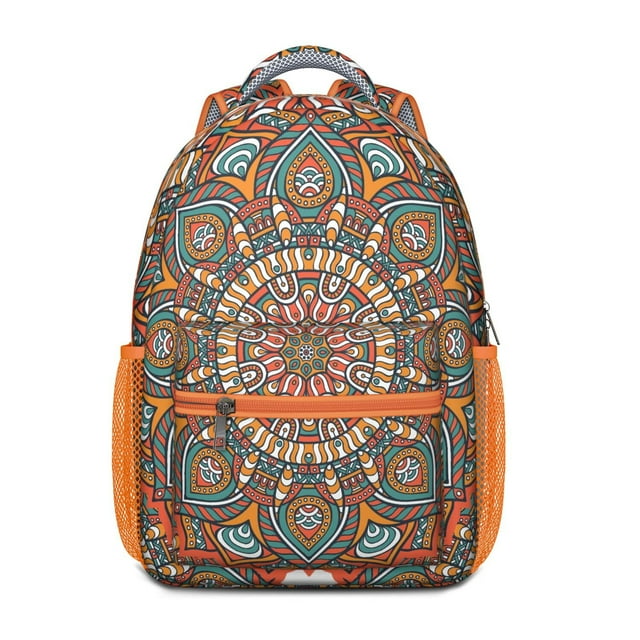 Traditional Tribal Mandala Waterproof Bookbag - Stylish Backpack with Spinal Support