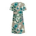 thumbnail image 5 of IROINNID Summer Dresses for Women Women Beach Knee Length Dresses with Round Neck and Short Sleeve Ruffled Floral Summer Outfits Dress, 5 of 5