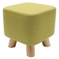 thumbnail image 1 of 11'' Square Footstool Solid Wood Ottoman Stool Sofa Tea Stool Change Shoes Bench Footrest Step Stool Fabric Foot Rest Padded Seat with Stable Wooden Legs For Home Living Room Bedroom, 1 of 6