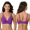 thumbnail image 3 of Curve Muse Women's Plus Size Minimizer Unlined Underwire Full Coverage Bra-3PK-MINT,PURPLE,TEAL-44D, 3 of 7