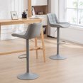 thumbnail image 5 of Kidol & Shellder Bar Stools Set of 2 Gray PU Leather Swivel Adjustable Kitchen Barstools with Back, 5 of 9