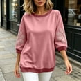 thumbnail image 2 of Posijego 3/4 Sleeve Sweatshirts for Women Oversized Sweatshirt Crew Neck Summer Casual Pullover Sweatshirt Fall Tops, 2 of 8