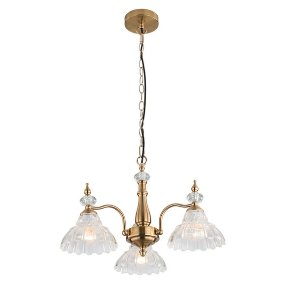 3 Heads Gold Chandelier Hanging Ceiling Lamp Foyer Pendant Light Fixture E26 110V 6.69*7.87in