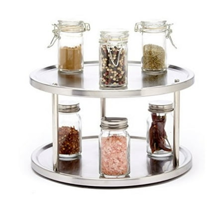 Sagler 2 Tier lazy susan turntable 360-degree lazy susan organizer use for a spice organizer or kitchen cabinet organizers
