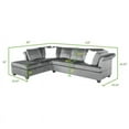 thumbnail image 6 of Omega L-Shaped Sectional with Ottoman in Gray Finished with Velvet Fabric, 6 of 7